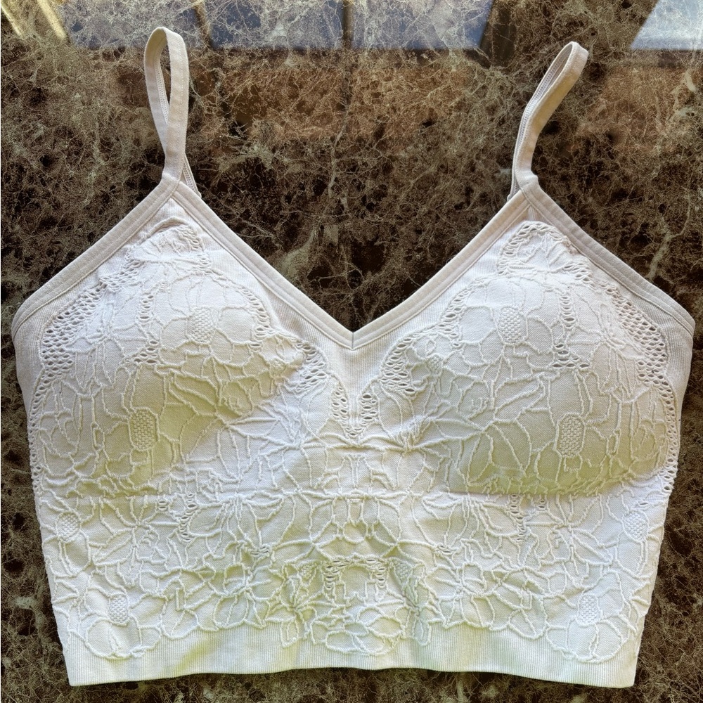 White Ribbed Crop Top